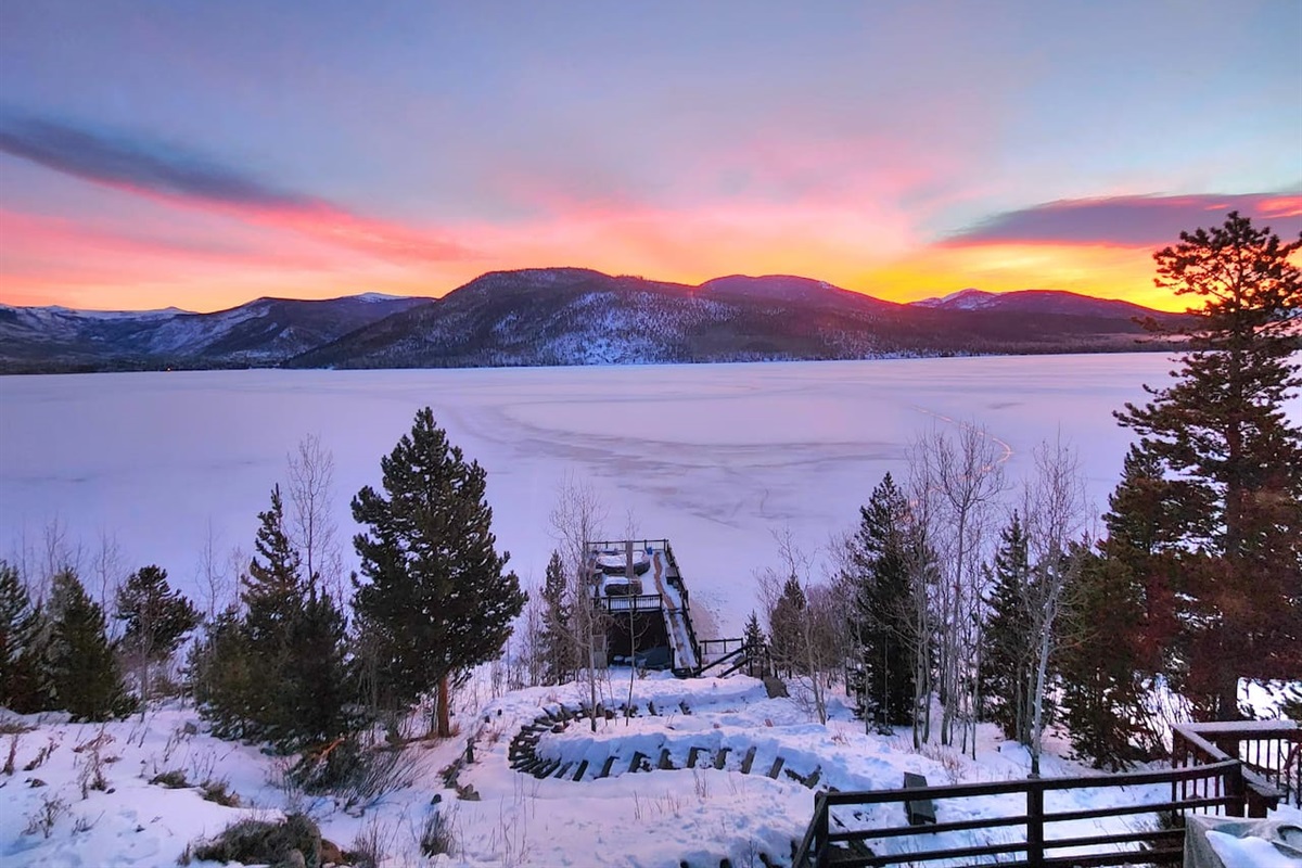 View of boathouse deck from house! Amazing all seasons!