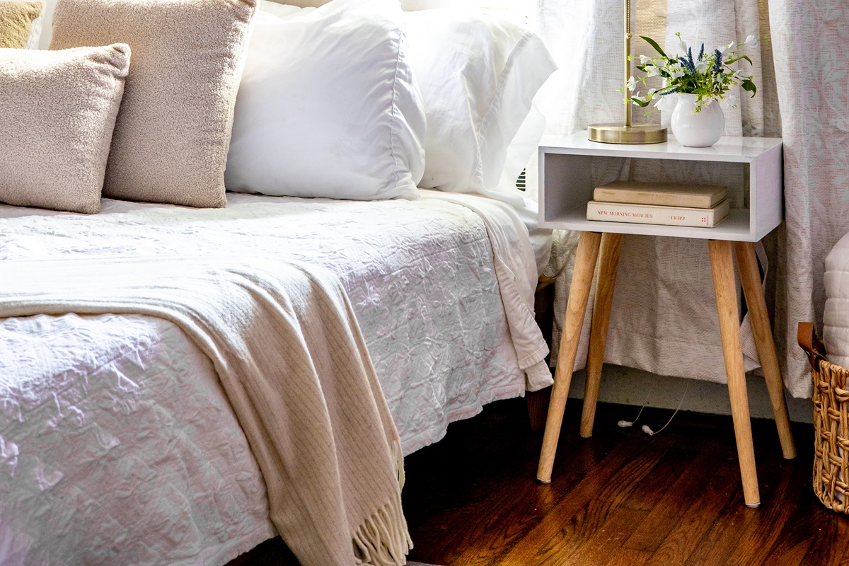 Bedroom with King bed and TV