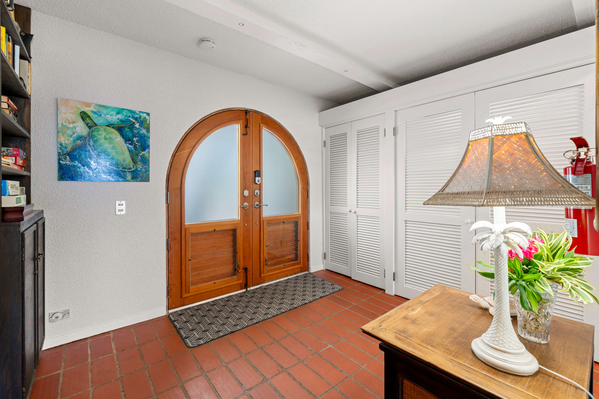 A warm and welcoming entrance sets the tone for your relaxing stay.