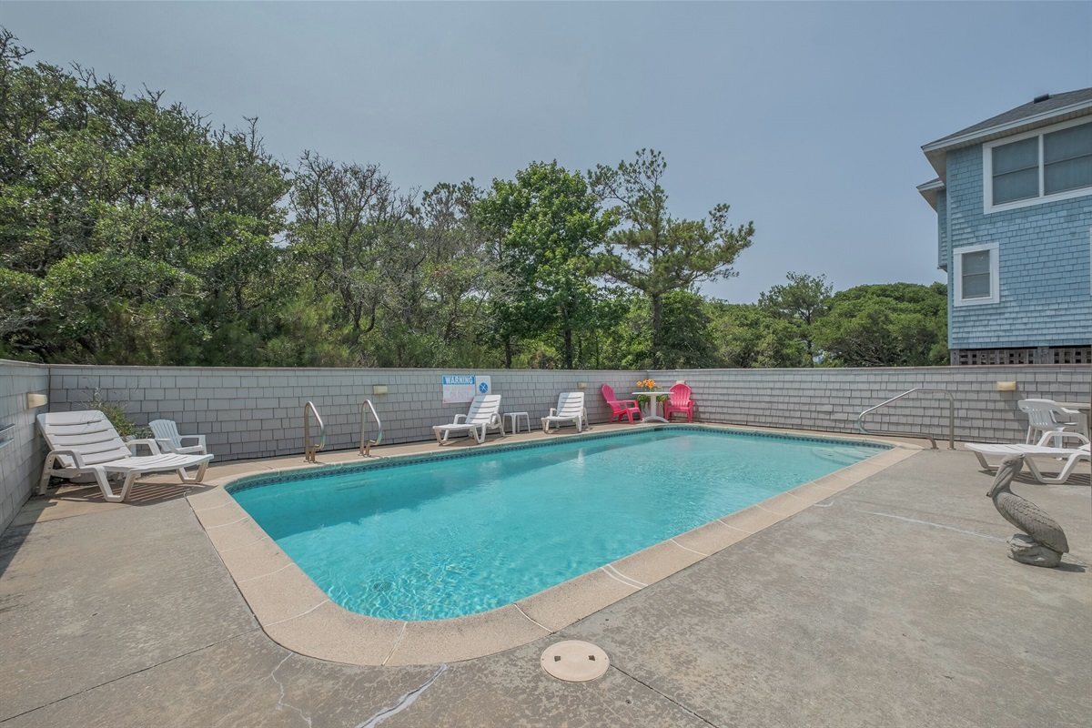 Private pool area surrounded by trees for the ultimate retreat
