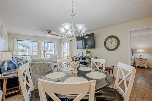 Dining table and living area