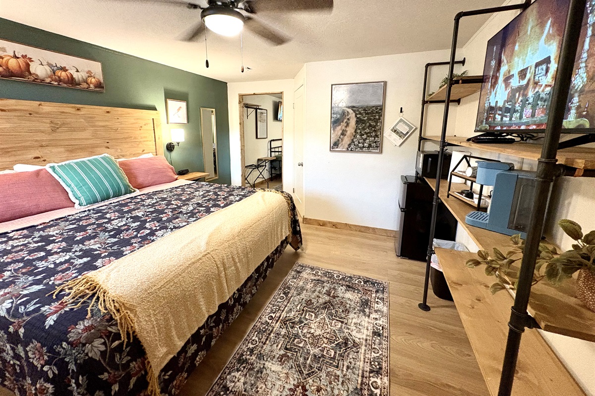 Front room is a king bed