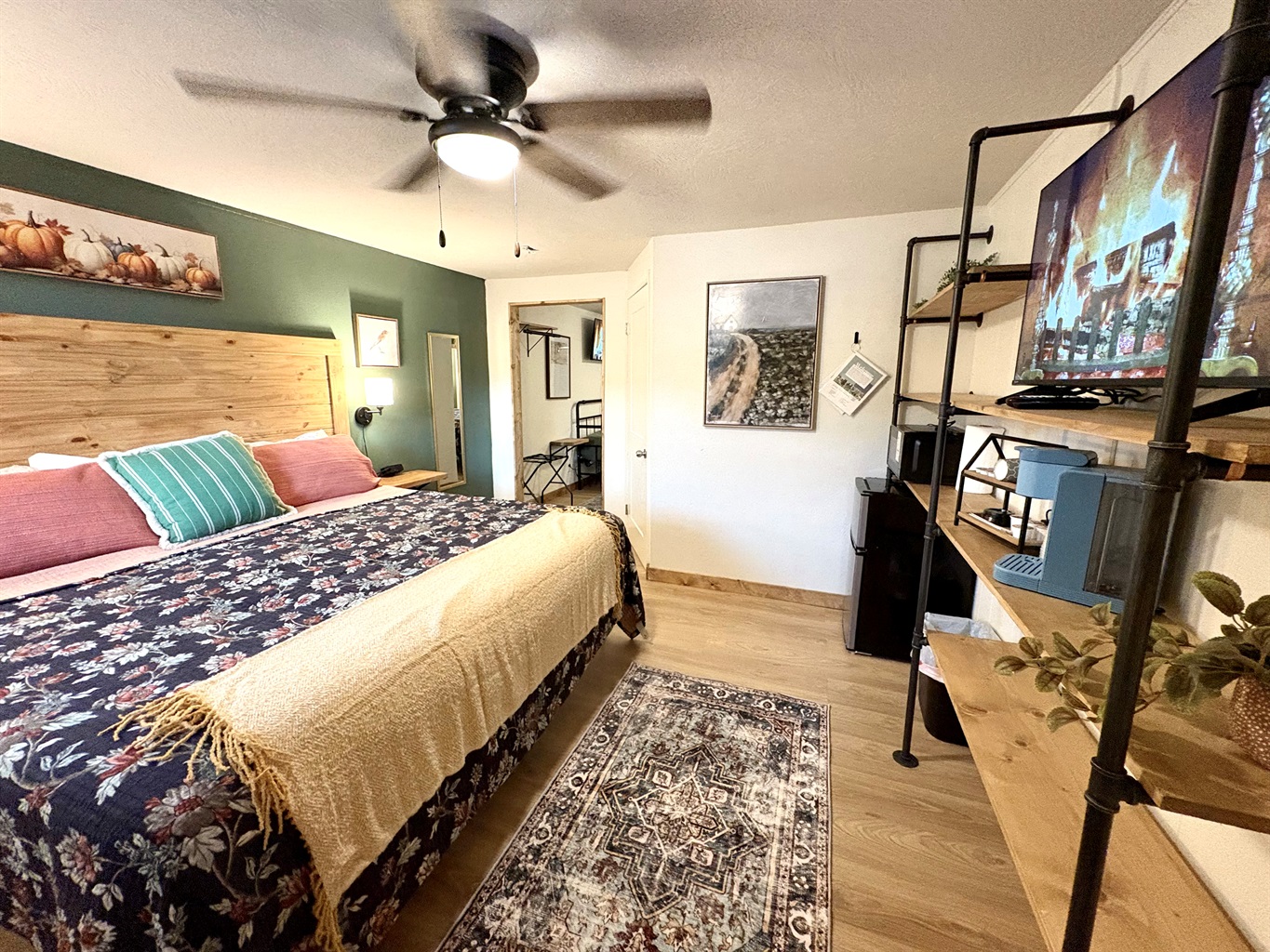 Front room is a king bed