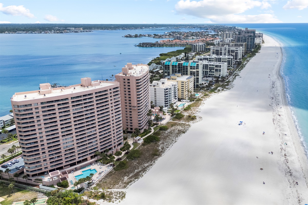 Crescent Beach Club is nestled between the Gulf of Mexico/America and the intercoastal waterway
