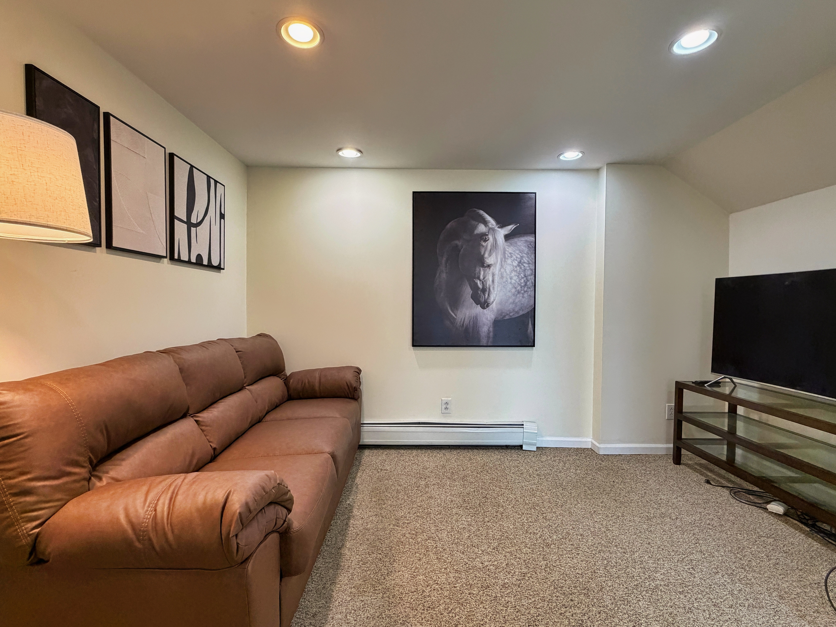 Ground floor game room with a Smart TV