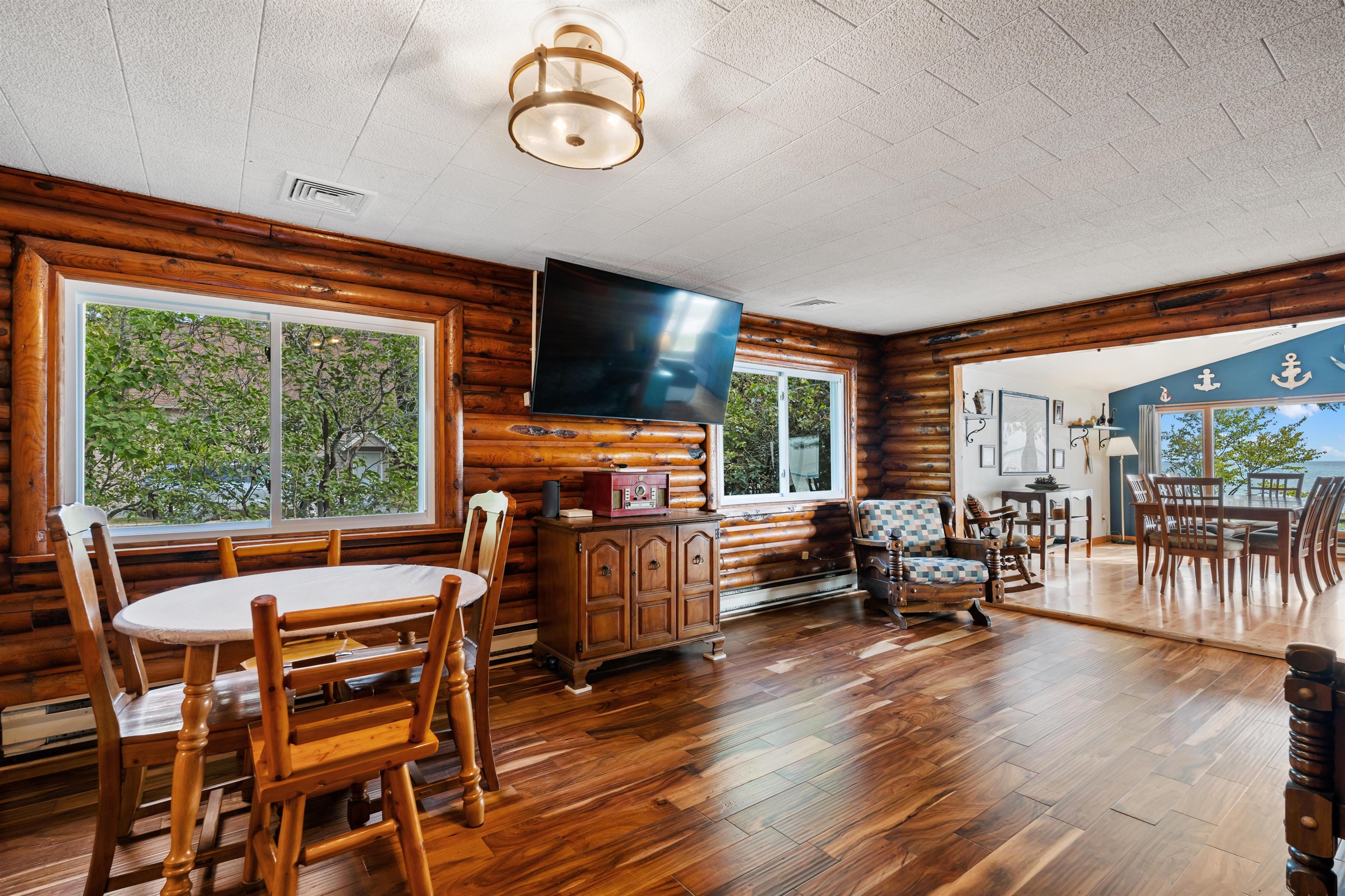 The Log room with brand new windows to enjoy the view and breeze