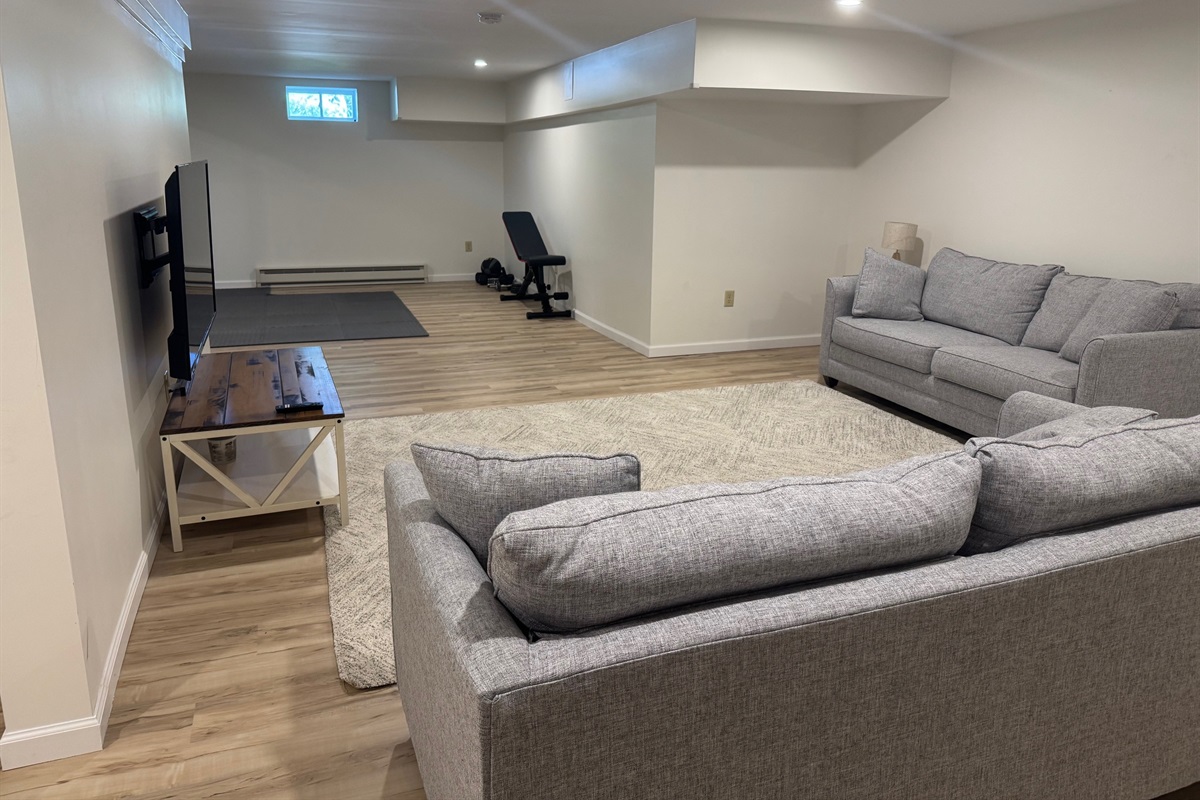 Finished basement for movie nights