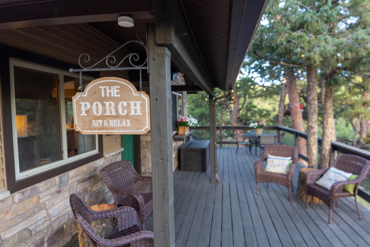 Enjoy the view from the roomy porch