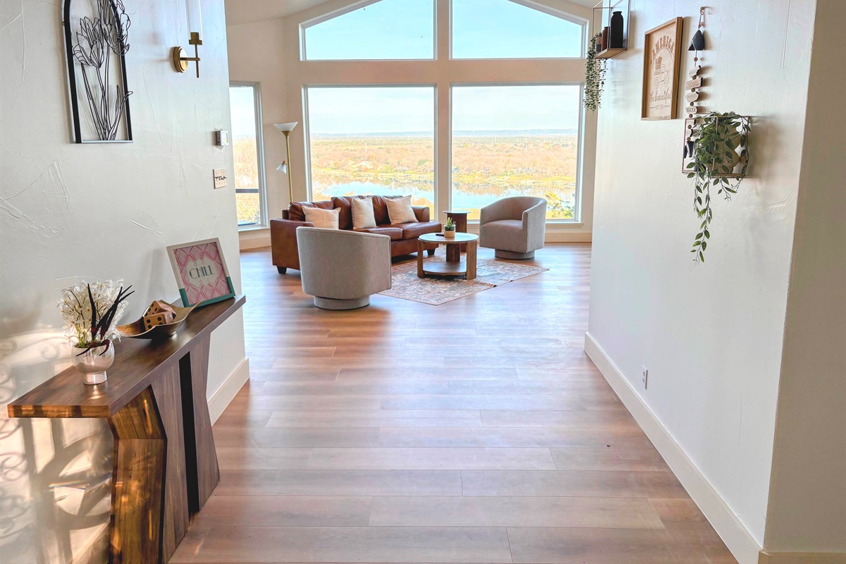 Entry expands into panoramic view