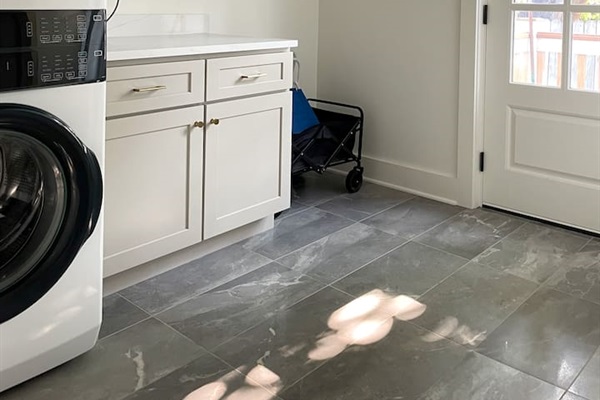 Mudroom and laundry area — convenient for beach days or bike rides. 