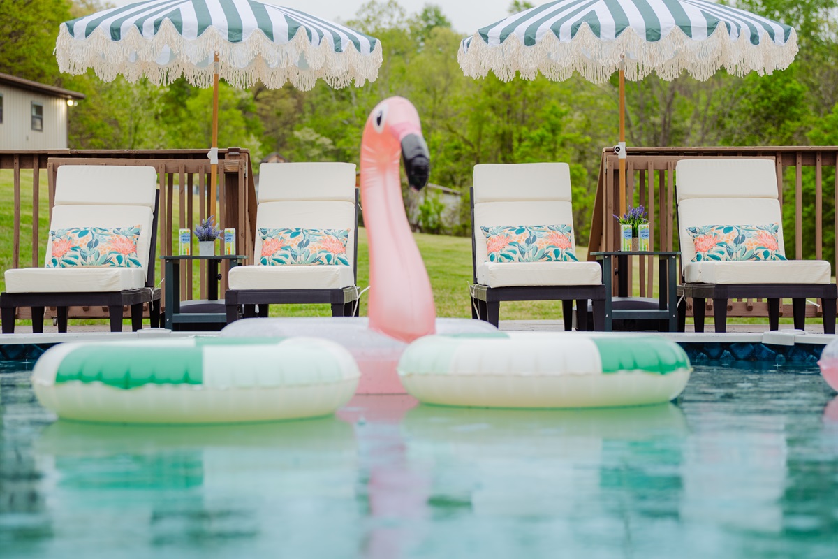 Take a refreshing dip in the pool while enjoying the stunning countryside views.