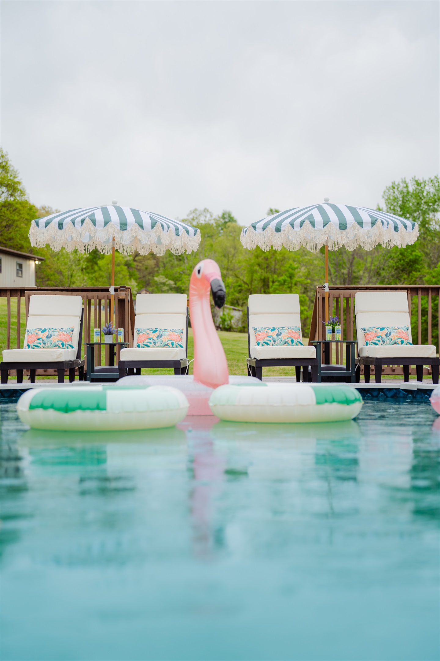Take a refreshing dip in the pool while enjoying the stunning countryside views.