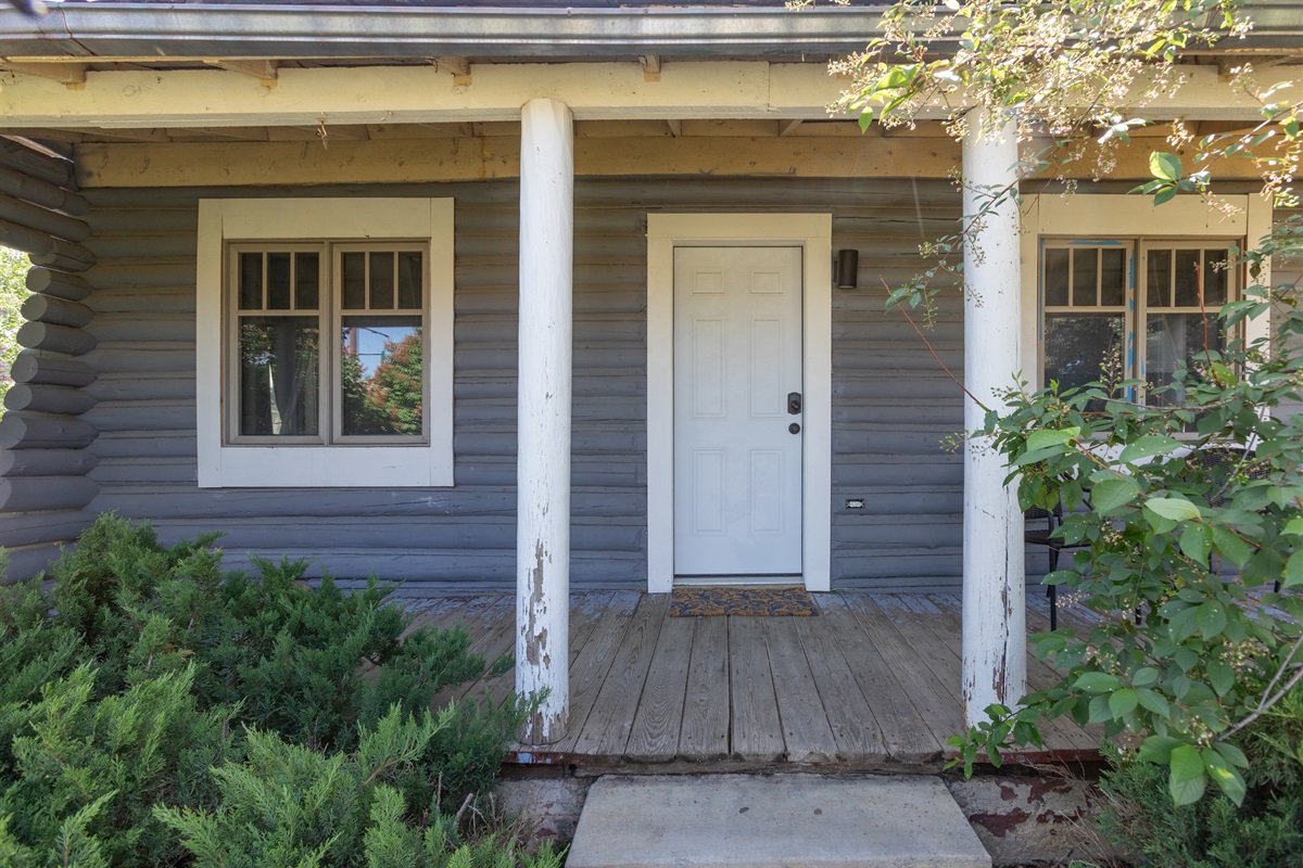 A charming entrance of Blue Cabin
