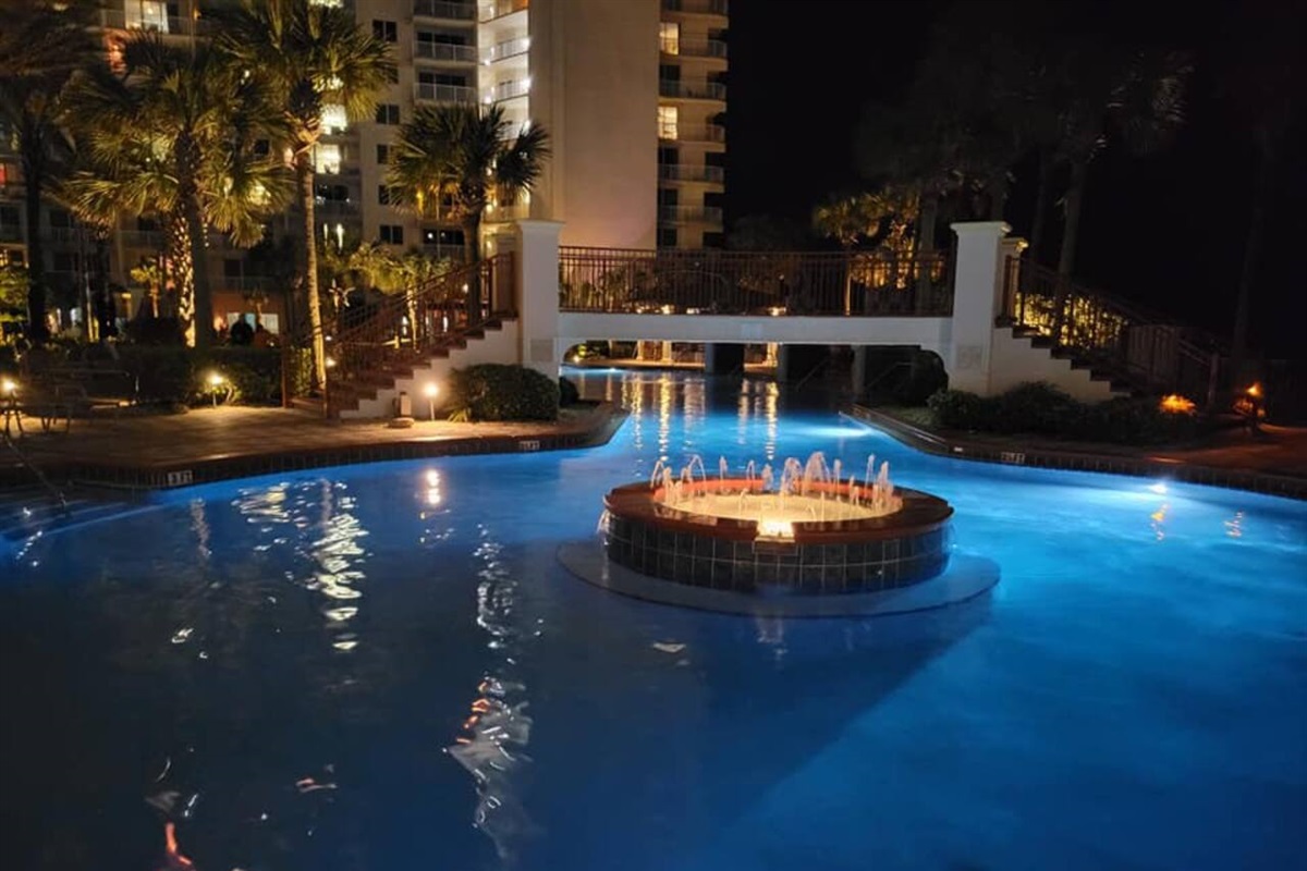 Resort Pool at Night