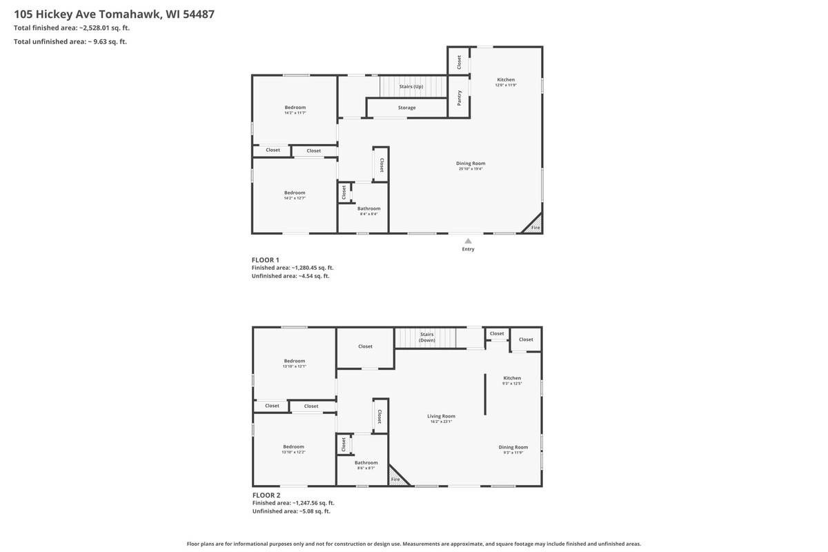Floor Plan - Both Levels Combined
