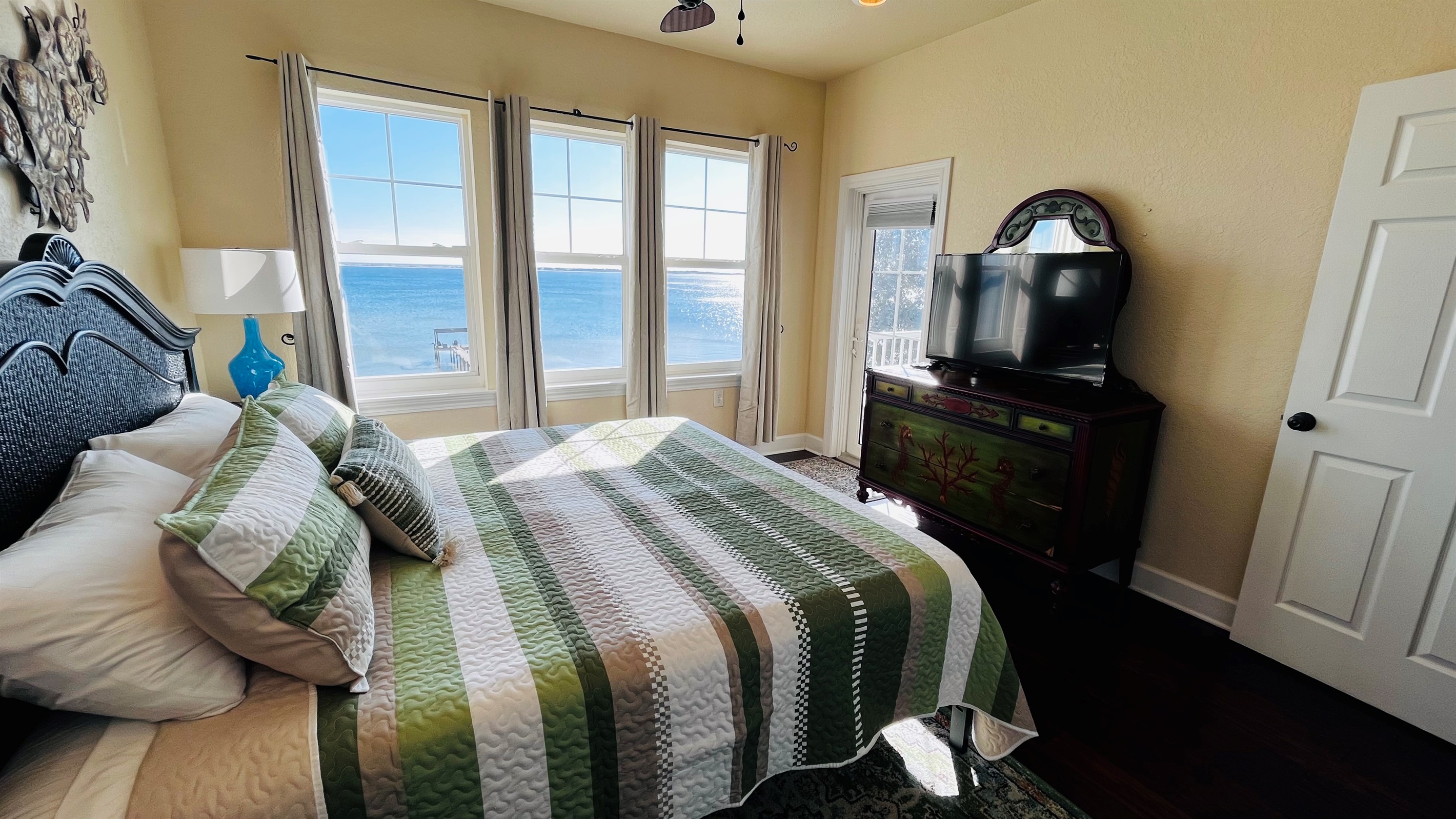 King room has access to second floor balcony. Full bath located next to room.