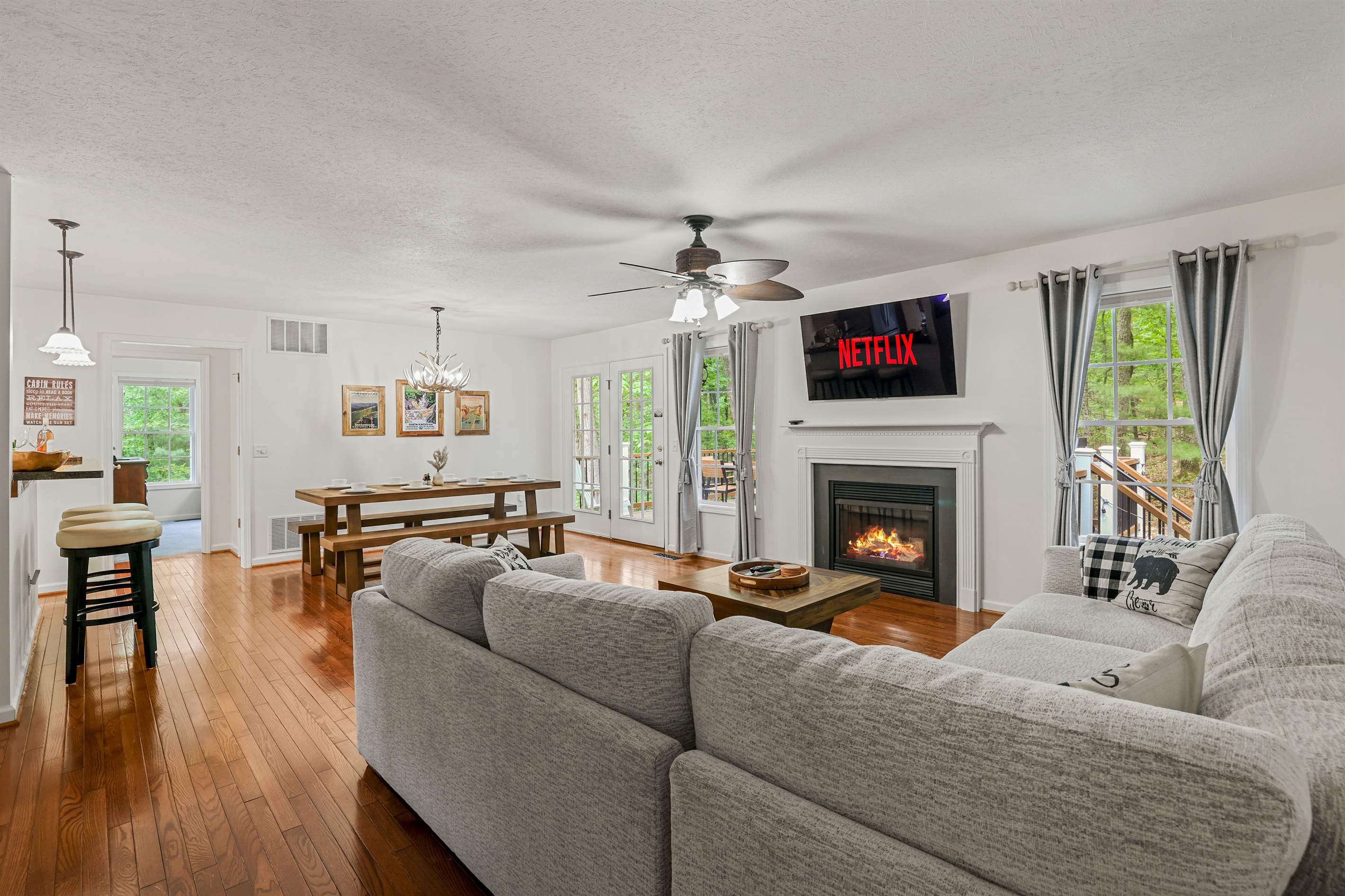 Cozy family room for movie nights