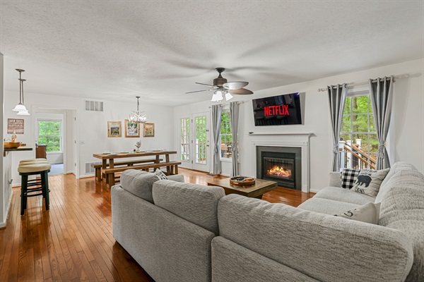 Cozy family room for movie nights