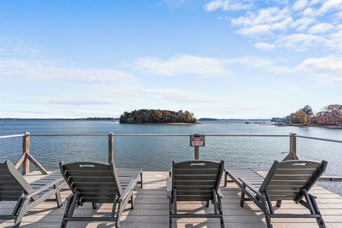 Relax on top of the double decker dock, while taking in wide open Lake Norman views.