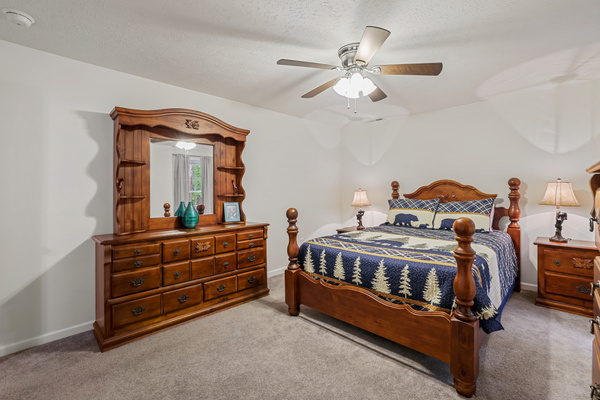 Fourth Bedroom - Queen mattress with view of the woods