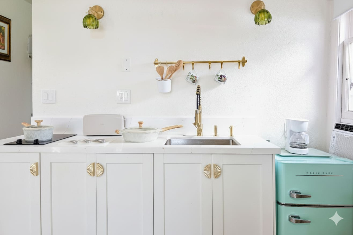 Thoughtfully designed kitchenette with modern conveniences.