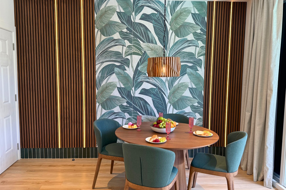 Dining for 4 in this designer dining space