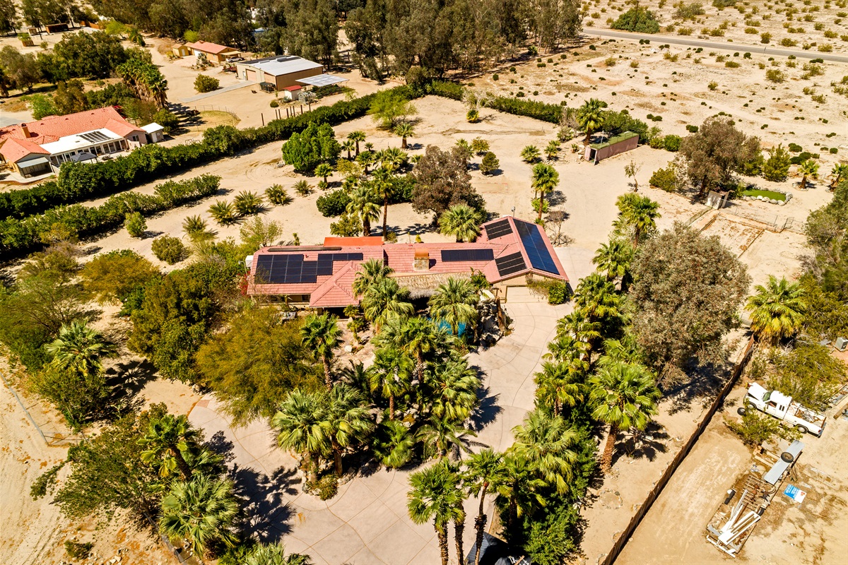 Aerial shot of the entire property