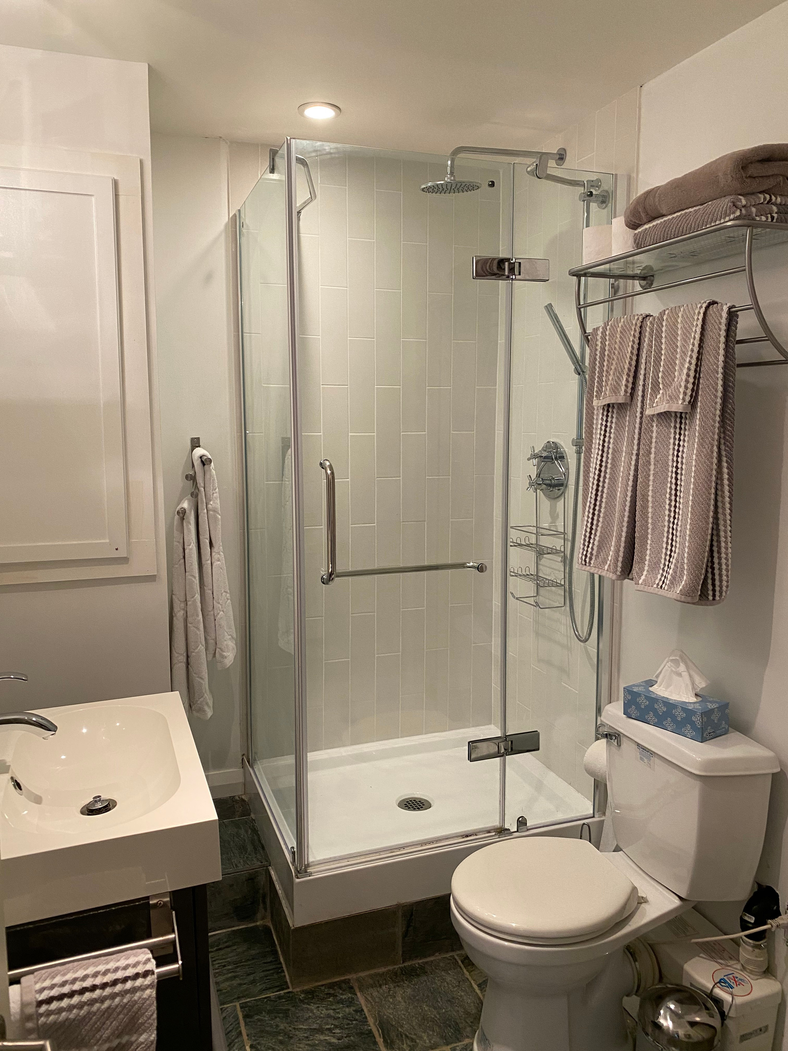 Downstairs bathroom with shower