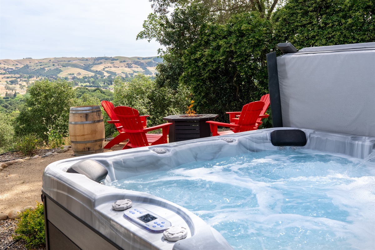 Soak, relax, and take in the views from the hot tub. 