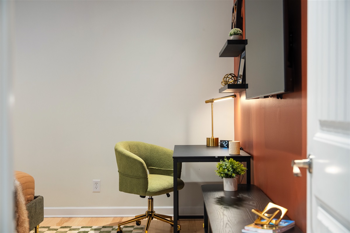 In-room workspace with desk and seating - easy setup for remote work or quick check-ins