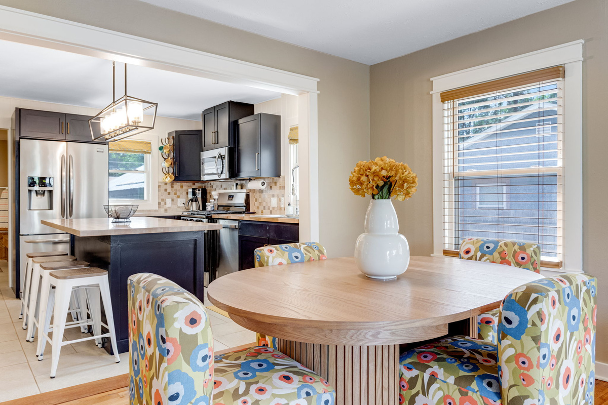 Dining room and kitchen