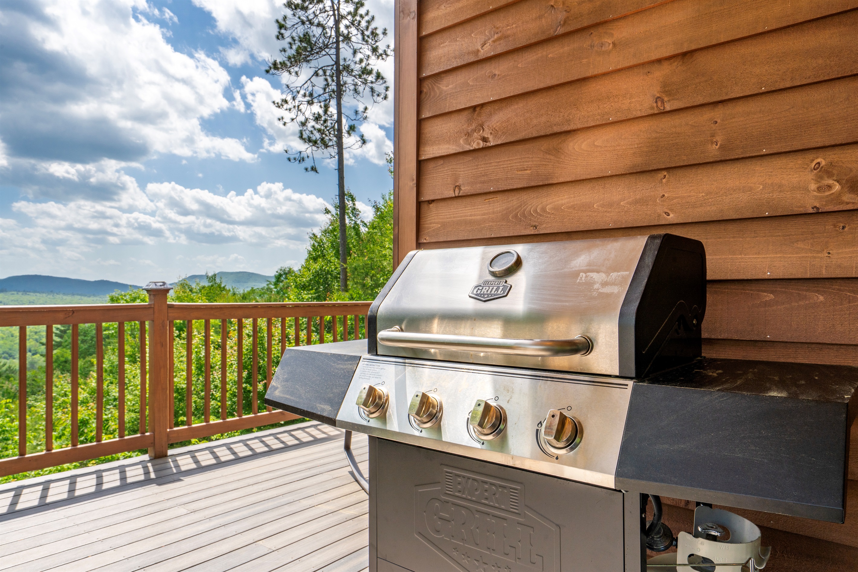 Step out onto the deck and fire up the grill