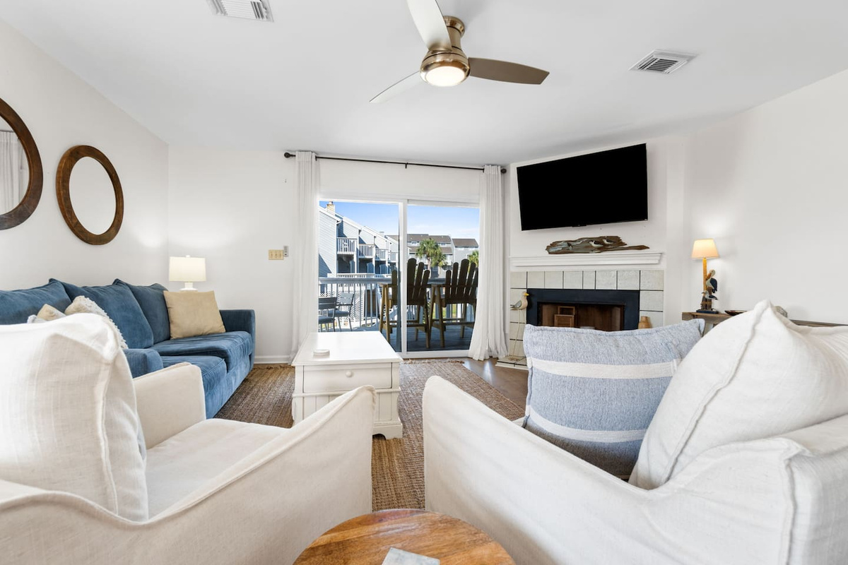 You've got a large smart TV in the living room &mdash; handy for quiet nights in after a full day on the beach.
