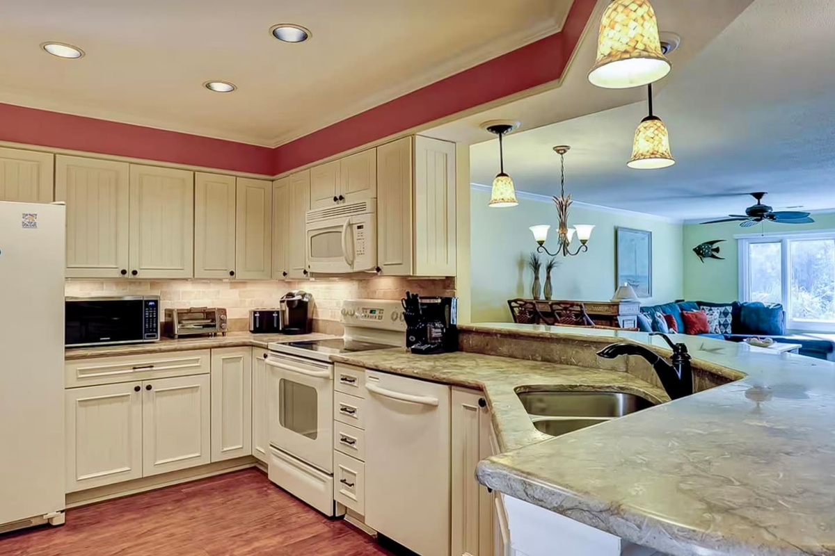 Kitchen open to the living room