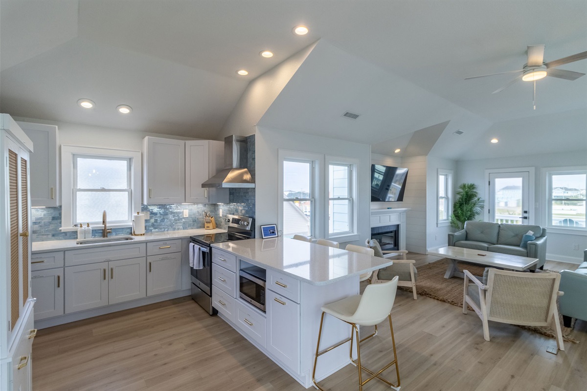 Everything you need, including counter space to cook your favorite meals or play your favorite games