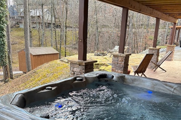Hot Tub with seating for 5-6 people