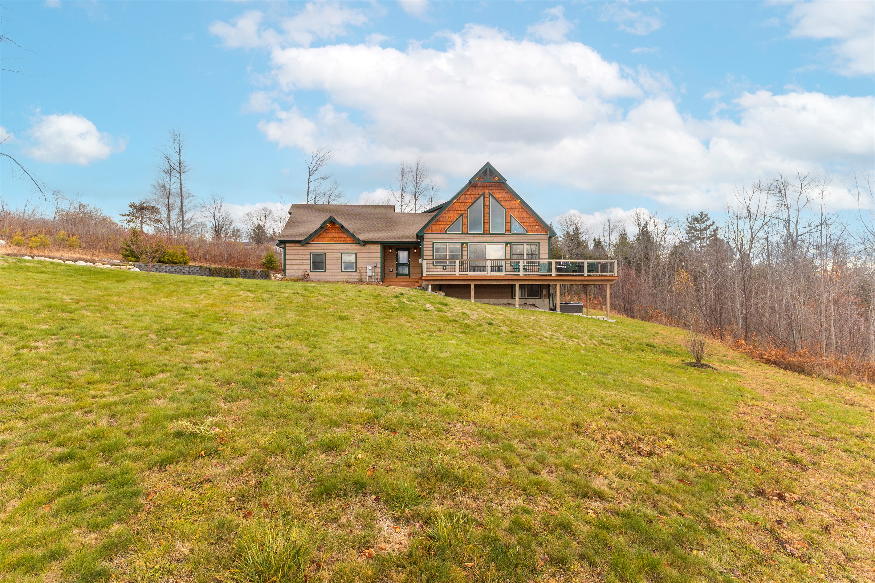 Explore the spacious grounds and charming exterior of the lodge.