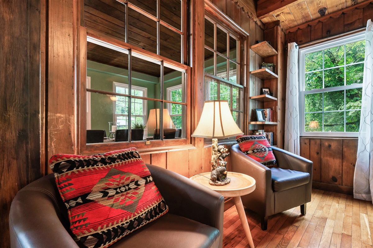 Curl up, unwind, and let the fireplace work its magic