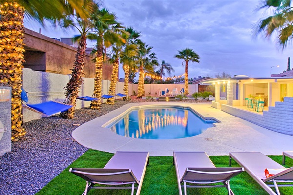 Private Backyard at Night