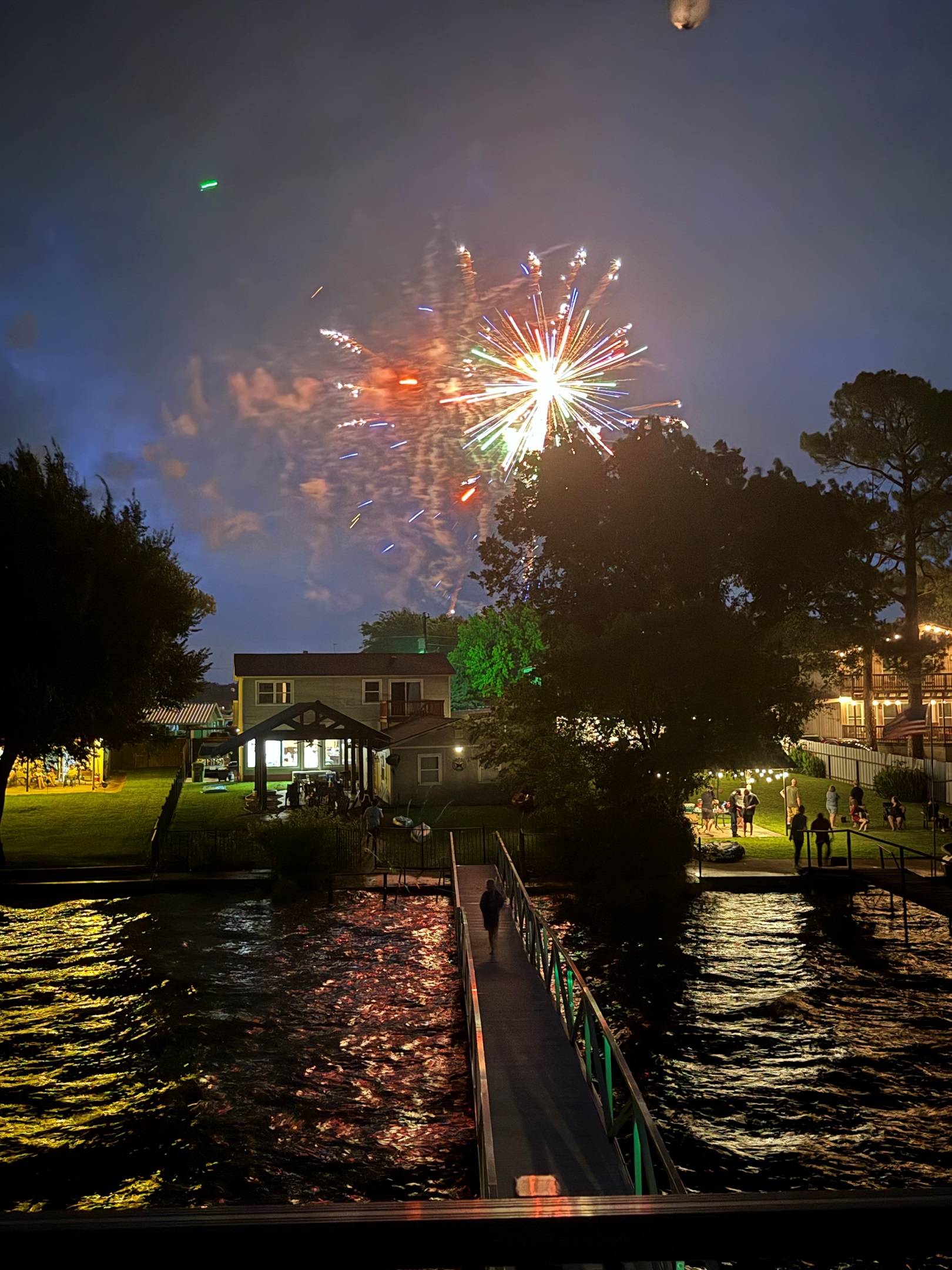 July 4th view of the house from the dock
