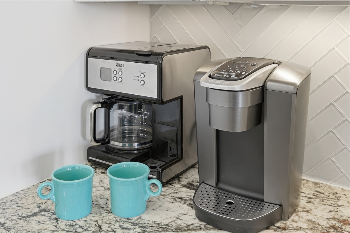 Drip and Keurig coffee makers