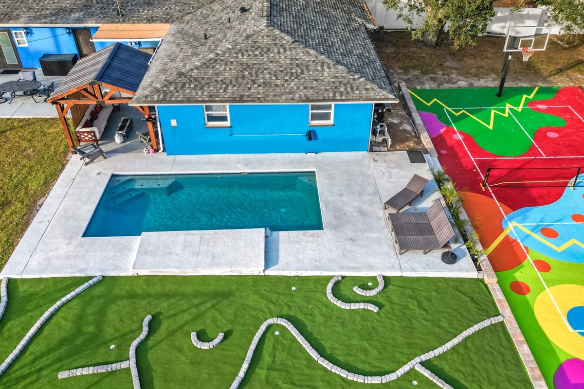 heated saltwater pool