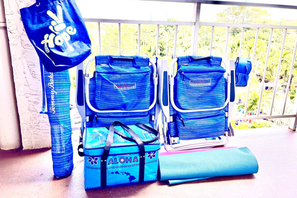 We provide beach chairs, beach umbrella, cooler, beach bag, and yoga mats.