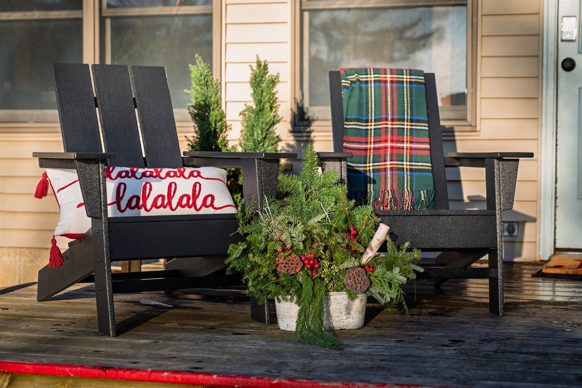 Hang out on the spacious deck to enjoy private slice of Lake Ann – 100 ft of flat, sandy frontage.