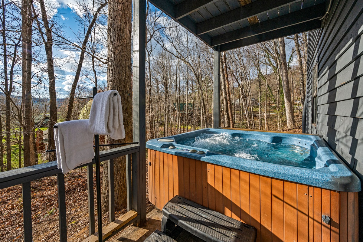 Outdoor spa tub