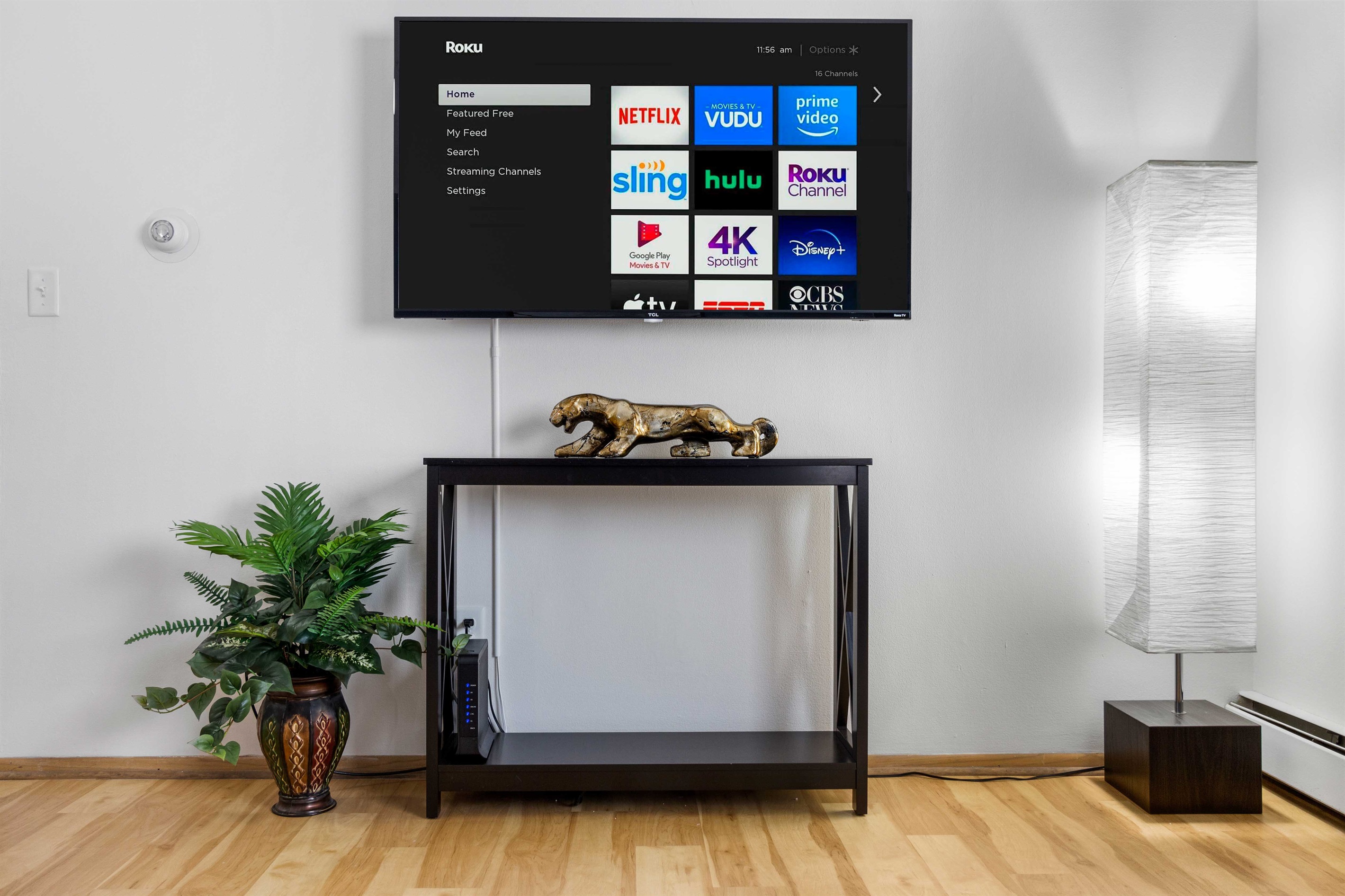 Enjoy watching movies or shows while relaxing at home.