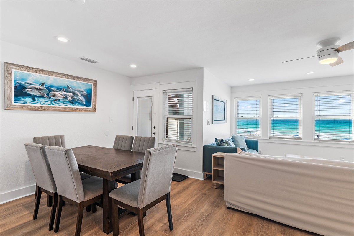 Sea Winds 8 - The 1st Floor features another Living Room w/ 65" Smart TV, multi-game arcade, Leather Sleeper Sofa, a Kitchenette with Cabinet Ice Maker -Great for the Kids!