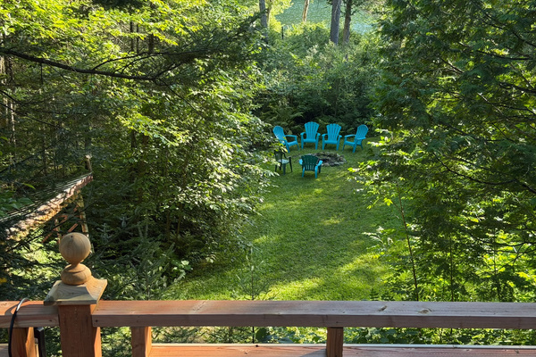 Fire pit as seen from cottage deck