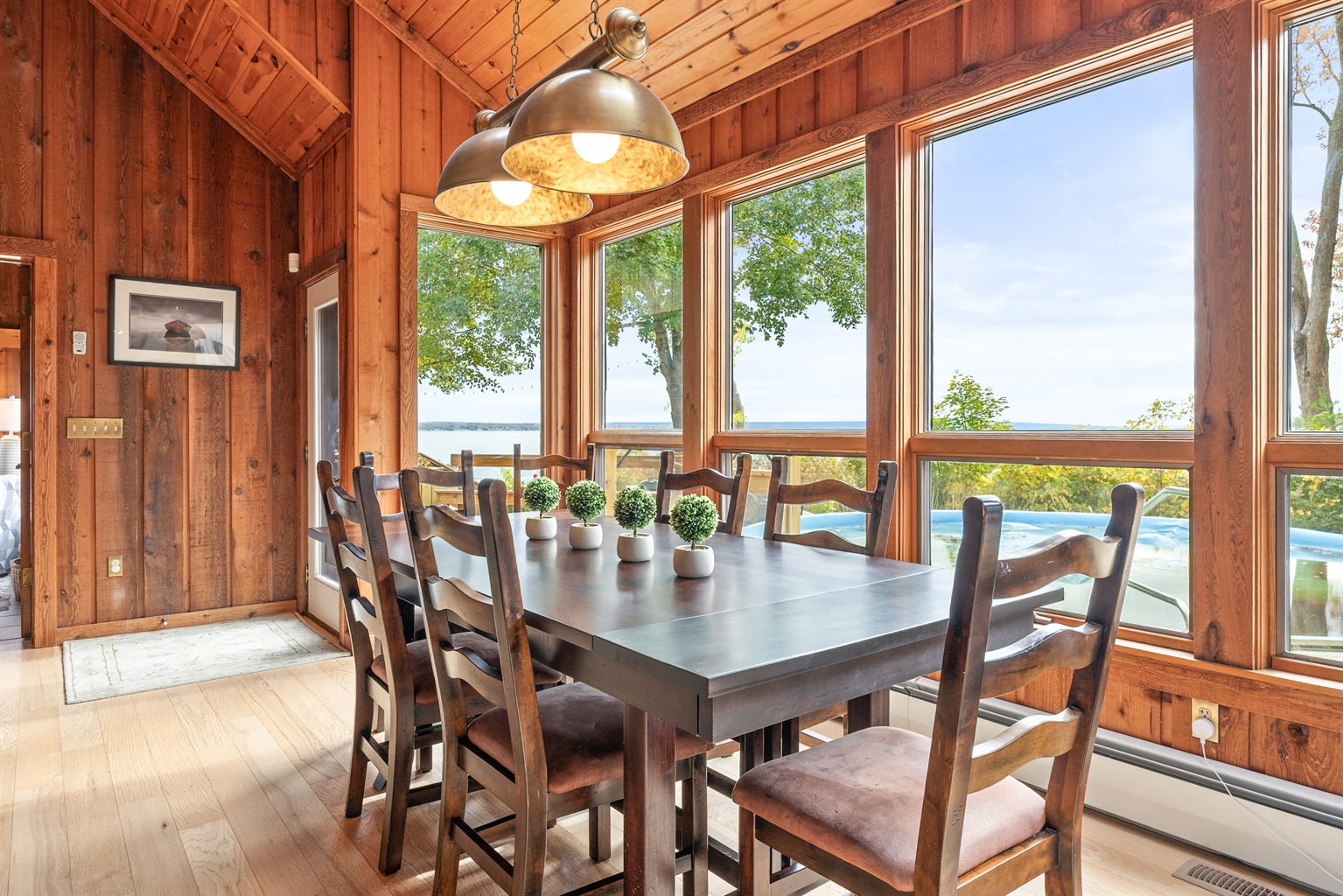 Dine with panoramic views of the Finger Lakes through stunning picture windows