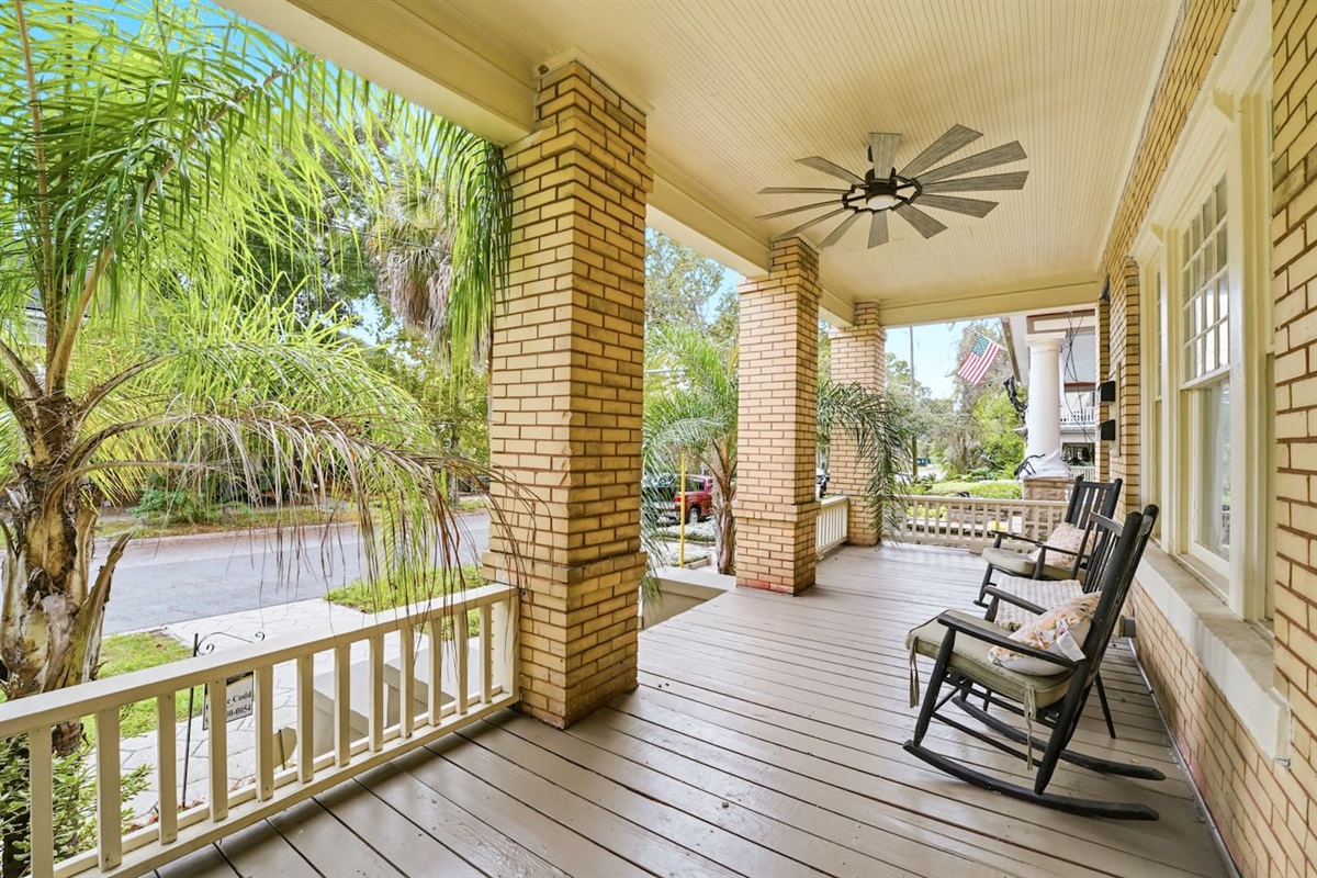 Front Porch with rocking chairs